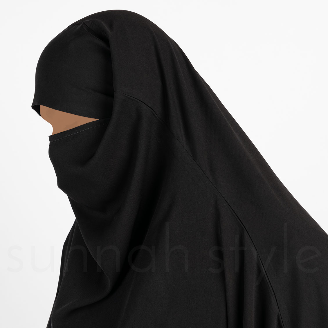 Sunnah Style Plain Jilbab Top Knee Length Black
